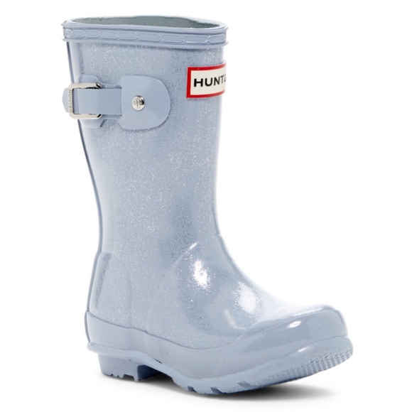 blue glitter hunter boots